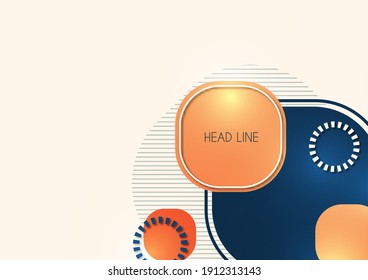 Los cuadrados circulares que se superponen forman una composición de fondo abstracto geométrica. Plantilla de diseño para papel pintado, banner, fondo, tarjeta, ilustración, página de inicio, portada, afiche, volante. Vector 