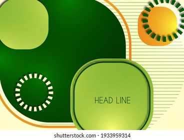 Überschneidende runde Quadrate bilden eine geometrische abstrakte Hintergrundzusammensetzung. Design-Vorlage für Tapete, Banner, Hintergrund, Karte, Illustration, Landing-Page, Cover, Poster, Flyer. Vektorgrafik