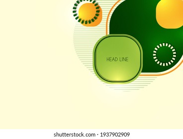 Overlapping circular squares form a geometric abstract background composition. Design template for wallpaper, banner, background, card, illustration, landing page, cover, poster, flyer. Vector