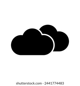 Overlapping clouds icon. Weather forecast symbol. Cloudy sky graphic. Meteorological illustration. Vector illustration. EPS 10.