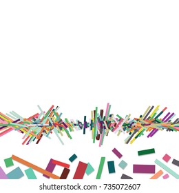 Overlapping color bar in row, abstract background.
