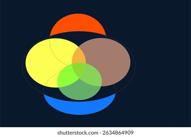 Overlapping color circles on a black background