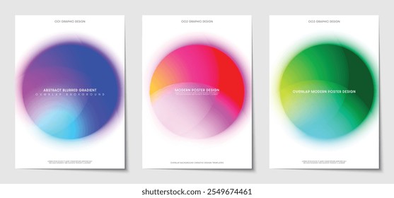 Sobreposição de gradientes de cores, fundos gráficos coloridos abstratos modernos para poster e modelos de design de capa. Ilustração vetorial