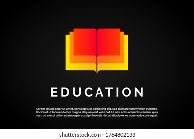 Overlapping Colorful Books icon for Initial Letter Logo For Your Company Name, Alphabet Logo Template Ready For Use, Modern Initial Logo