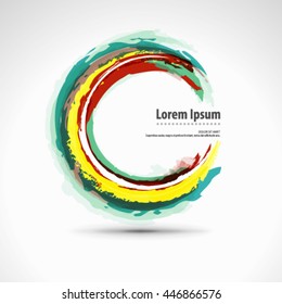 Overlapping Colorful Circles Brush Stroke Layout/Design Cover Background