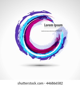 Overlapping Colorful Circles Brush Stroke Layout/Design Cover Background