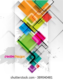 Overlapping Colorful Elements Geometric Background
