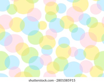 Overlapping colorful loose circles pattern background illustration