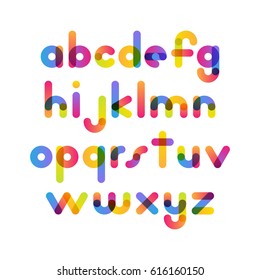 Overlapping Colorful Rounded Flat Font Vector Stock Vector (Royalty ...