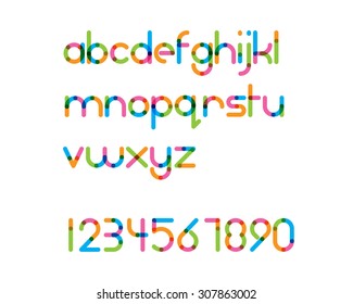 overlapping colorful rounded line font - regular