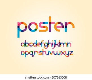 overlapping colorful sharp edge line font - Bold