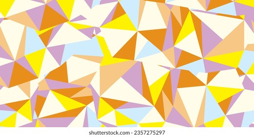 Overlapping colorful triangular patterns, orange, pink, purple, red. Geometric shapes.