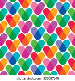 Overlapping colors. Colorful seamless pattern. Bright geometry template