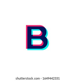 overlapping colors letter b logo template