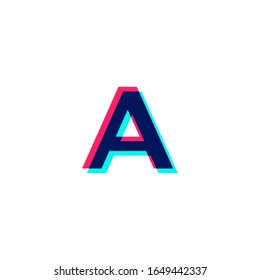 overlapping colors letter A logo template