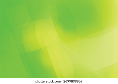 Overlapping dark abstract shapes and triangles on a vibrant green to yellow gradient background.