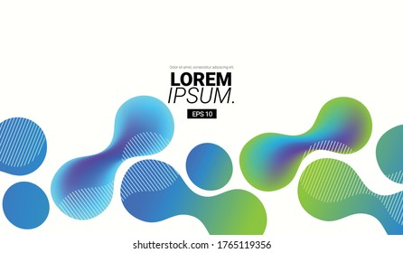 Overlapping Deform Shapes Gradient Layout/Cover. Minimalist Creative Design Concept Background