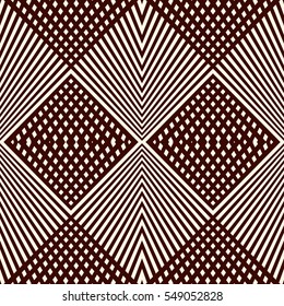 Overlapping diagonal lines background. Grid scrappy checkered texture. Outline seamless pattern with geometric ornament. Digital paper, textile print, page fill. Vector art