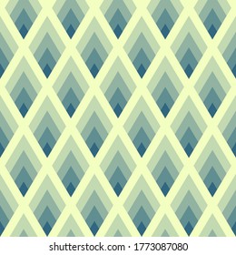 overlapping diamonds of different sizes of lemon-azure tones are arranged in rows. delicate seamless pattern. vector
