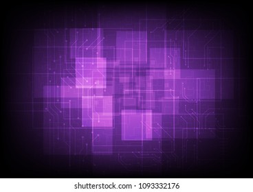 Overlapping dimensions and circuit board arranging, Technology abstract, Sci-fi and communication concept, Vector illustration background.