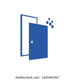 overlapping doors logo vector design an choices and oportunity concept