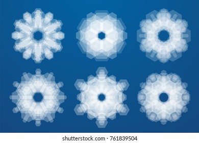 Overlapping Festive Vector Snowflakes