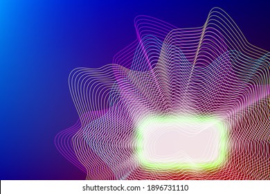 Overlapping flower shape lines Abstract blue background made into banner cover