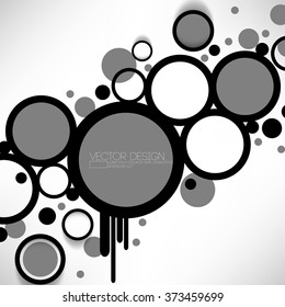 overlapping geometric circles and rings black and gray 