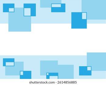 Overlapping geometric patterns background, rectangular frameless, blue
