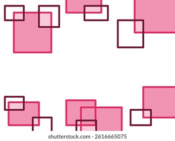 Overlapping geometric patterns background Rectangular border No background Red