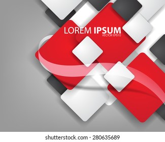 overlapping geometric shape square with transparent wave business background eps10 vector