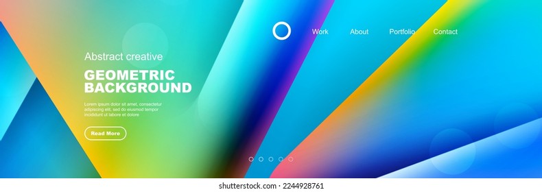 Overlapping geometric shapes background. 3D shadow effects and fluid gradients. Modern abstract forms