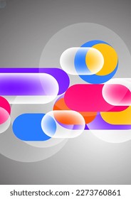 Overlapping geometric shapes and circles. Stylish trendy techno design background for business or technology presentations, internet posters or web brochure covers. Vector illustration