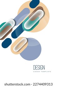 Formas geométricas y círculos superpuestos. Elegante diseño tecnológico de moda para presentaciones de negocios o tecnología, afiches de internet o portadas de folletos web. Ilustración del vector