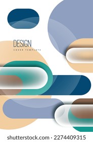 Overlapping geometric shapes and circles. Stylish trendy techno design background for business or technology presentations, internet posters or web brochure covers. Vector illustration