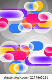 Overlapping geometric shapes and circles. Stylish trendy techno design background for business or technology presentations, internet posters or web brochure covers. Vector illustration
