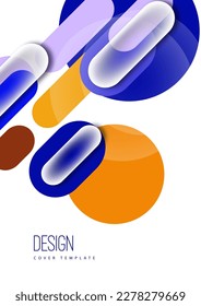 Formas geométricas y círculos superpuestos. Elegante diseño tecnológico de moda para presentaciones de negocios o tecnología, afiches de internet o portadas de folletos web. Ilustración del vector