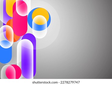 Overlapping geometric shapes and circles. Stylish trendy techno design background for business or technology presentations, internet posters or web brochure covers. Vector illustration