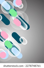 Overlapping geometric shapes and circles. Stylish trendy techno design background for business or technology presentations, internet posters or web brochure covers. Vector illustration