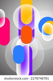 Formas geométricas y círculos superpuestos. Elegante diseño tecnológico de moda para presentaciones de negocios o tecnología, afiches de internet o portadas de folletos web. Ilustración del vector