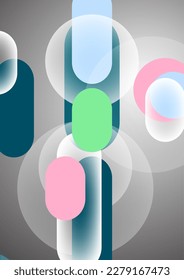 Overlapping geometric shapes and circles. Stylish trendy techno design background for business or technology presentations, internet posters or web brochure covers. Vector illustration