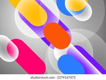 Overlapping geometric shapes and circles. Stylish trendy techno design background for business or technology presentations, internet posters or web brochure covers. Vector illustration