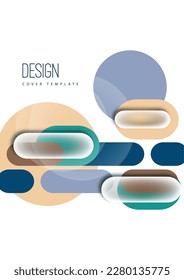 Overlapping geometric shapes and circles. Stylish trendy techno design background for business or technology presentations, internet posters or web brochure covers. Vector illustration