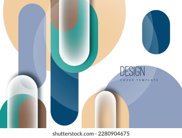 Overlapping geometric shapes and circles. Stylish trendy techno design background for business or technology presentations, internet posters or web brochure covers. Vector illustration