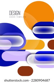 Overlapping geometric shapes and circles. Stylish trendy techno design background for business or technology presentations, internet posters or web brochure covers. Vector illustration