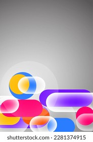 Formas geométricas y círculos superpuestos. Elegante diseño tecnológico de moda para presentaciones de negocios o tecnología, afiches de internet o portadas de folletos web. Ilustración del vector