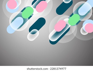 Overlapping geometric shapes and circles. Stylish trendy techno design background for business or technology presentations, internet posters or web brochure covers. Vector illustration