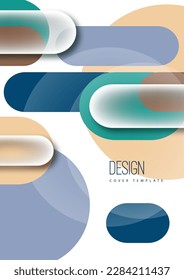 Formas geométricas y círculos superpuestos. Elegante diseño tecnológico de moda para presentaciones de negocios o tecnología, afiches de internet o portadas de folletos web. Ilustración del vector