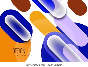 Overlapping geometric shapes and circles. Stylish trendy techno design background for business or technology presentations, internet posters or web brochure covers. Vector illustration
