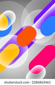 Overlapping geometric shapes and circles. Stylish trendy techno design background for business or technology presentations, internet posters or web brochure covers. Vector illustration